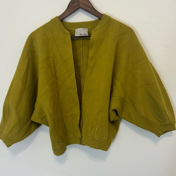Chloe Oliver cropped heavy knit green cardigan - Picture 1 of 6